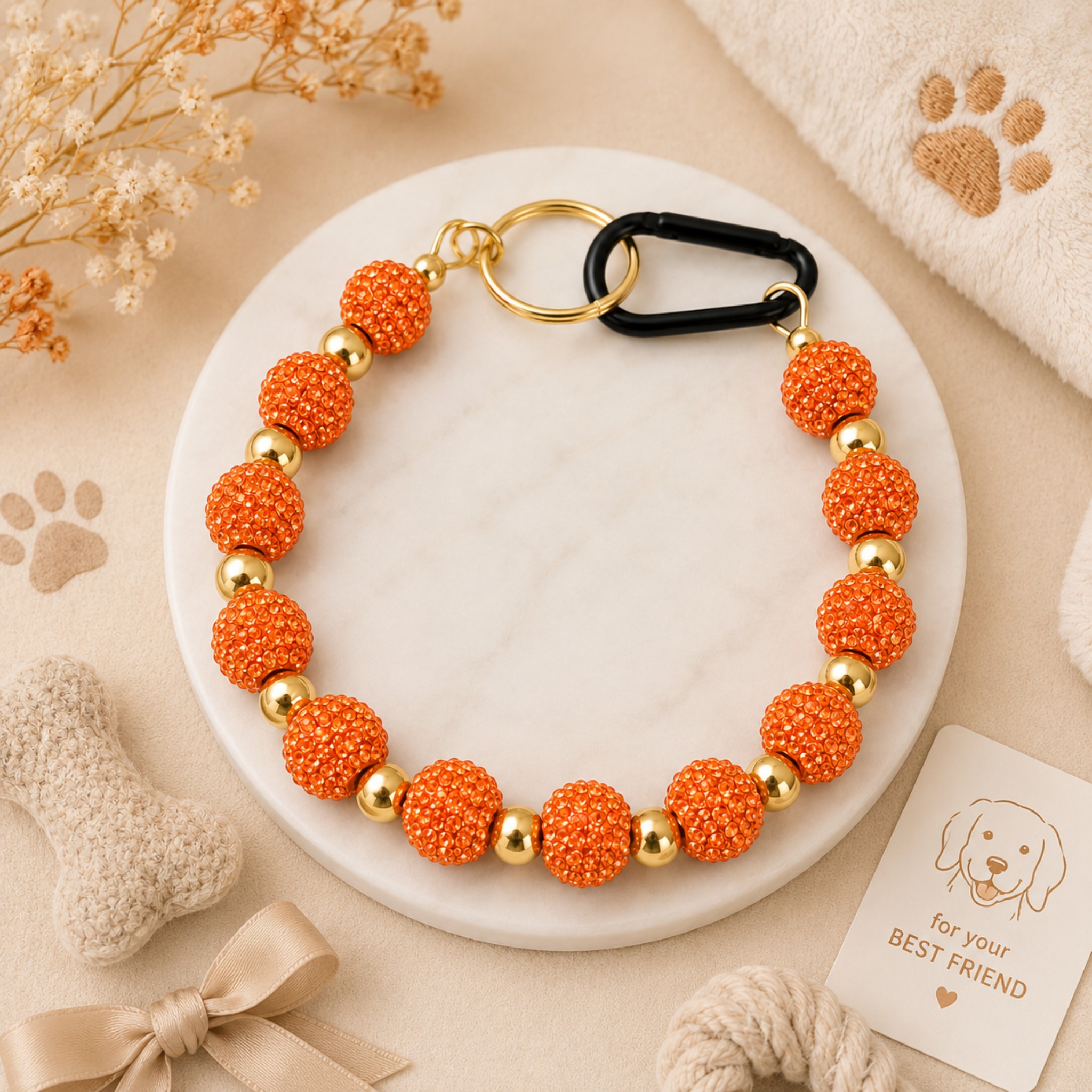Collana per Cani "Sparkling Pearl" – Perle e Brillantini 8mm